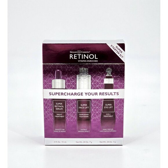 Retinol Super Starter Kit Supercharge Vitamin A Sample Sizes Skincare Cosmetics - Picture 5 of 9